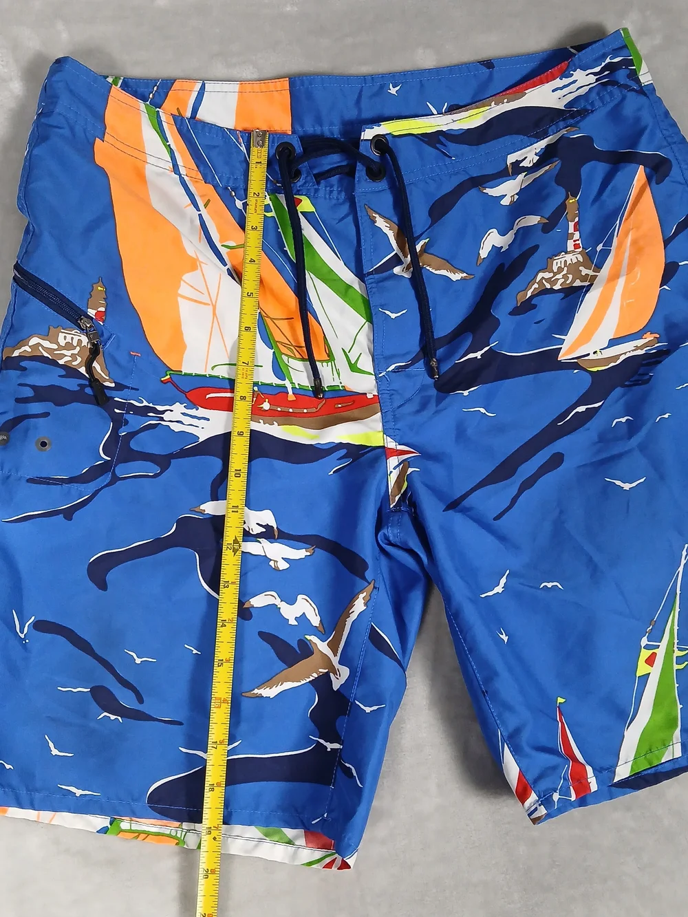 RLX Ralph Lauren Swim Trunks 34 Men's Nautical Board Shorts Bathing Suit Sailing